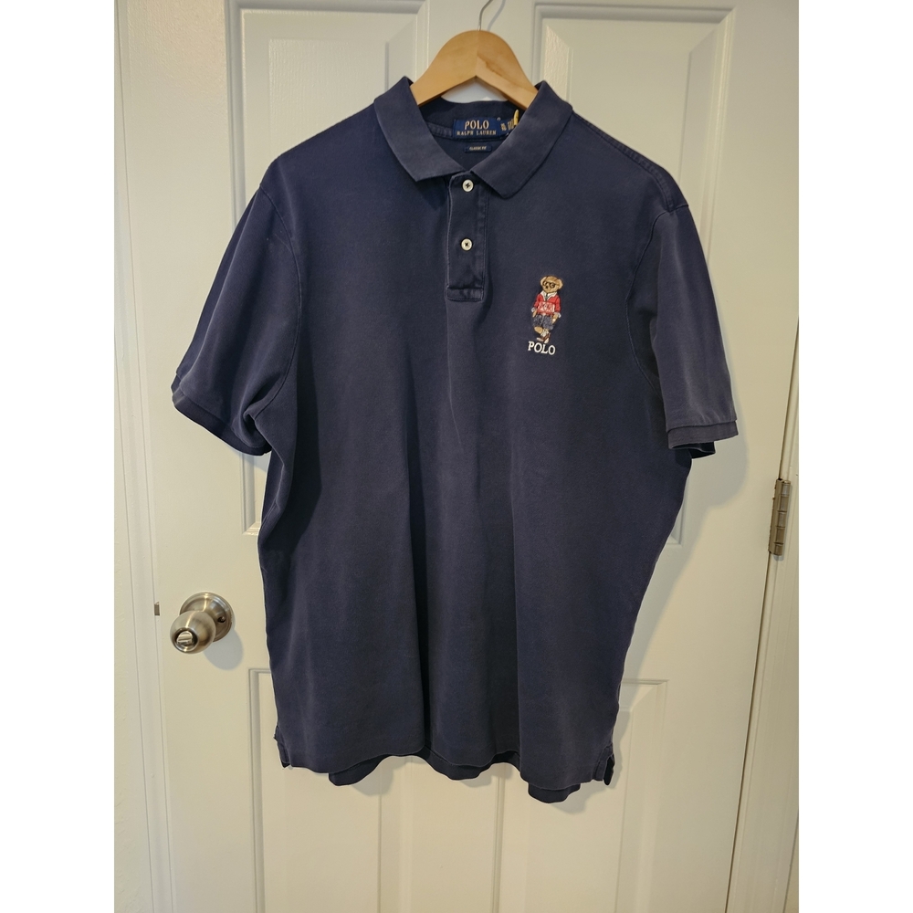 Polo Ralph Lauren Classic Navy Polo Shirt With Bear Size XL